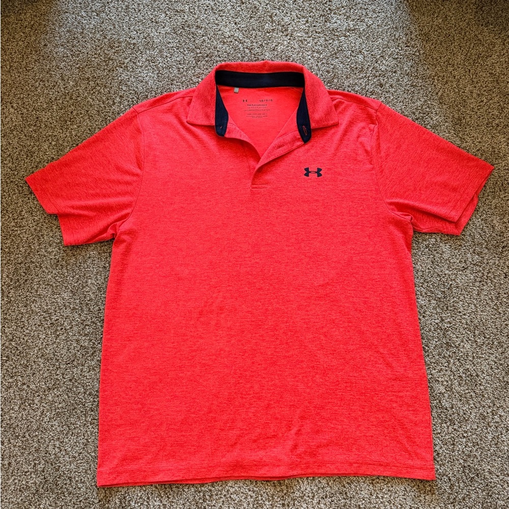 Under Armour Men's Large Red Polo Shirt